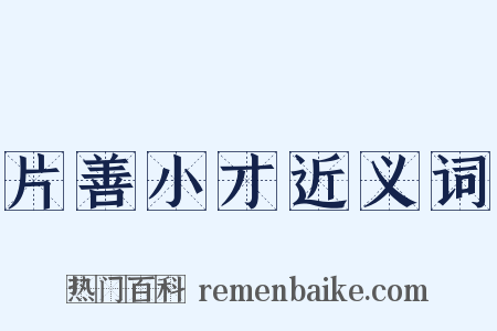 片善小才近义词是什么意思的图片